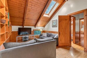 Fernseher, Kamin, Bücher