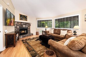 TV, fireplace, DVD player