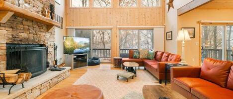 TV connectée, cheminée, baby-foot