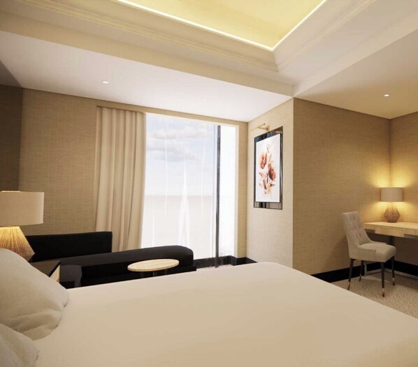 Schreibtisch, laptopgeeigneter Arbeitsplatz, Verdunkelungsvorhänge