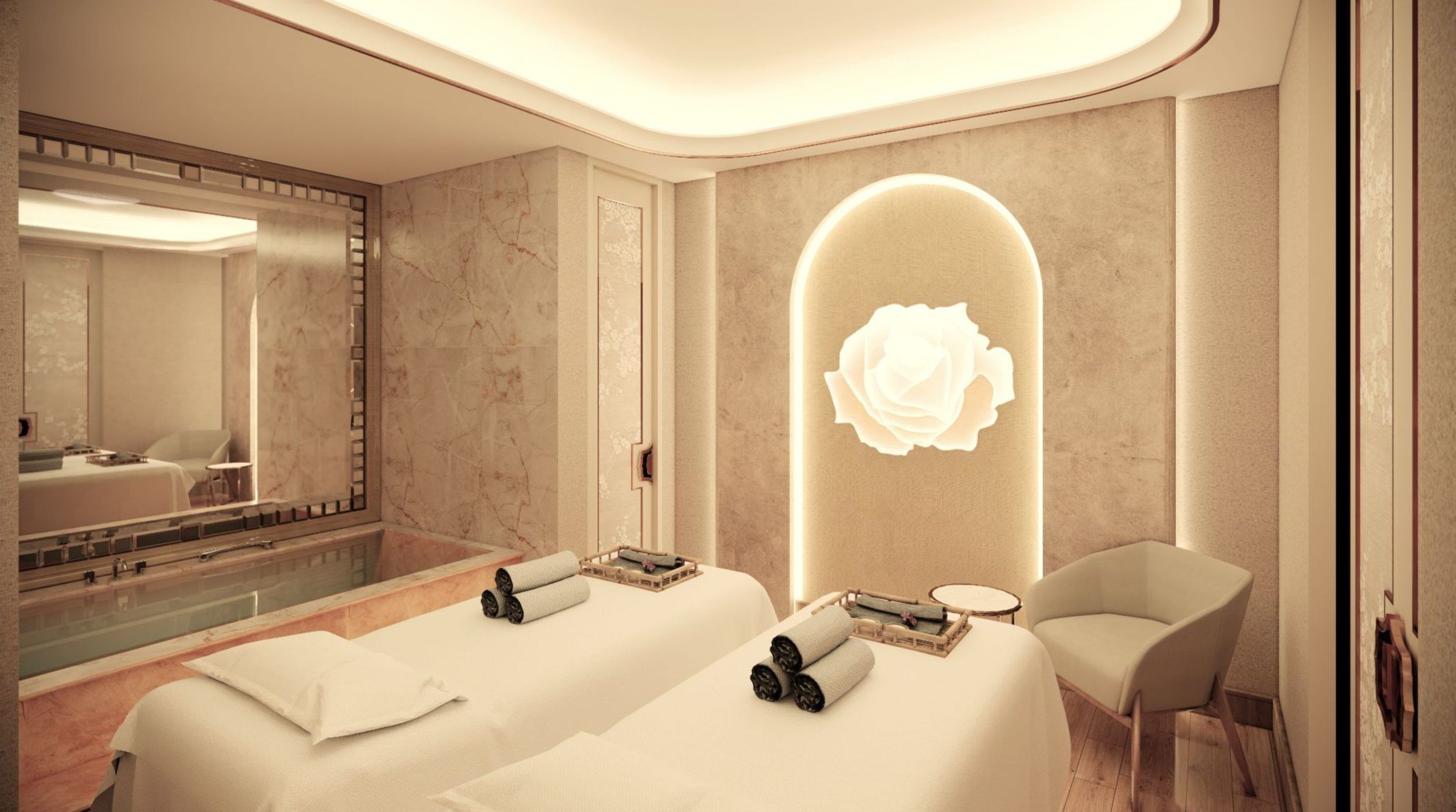 Salas de tratamiento para parejas, sauna y baño de vapor 
