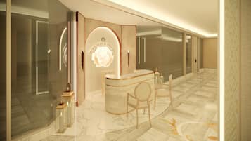 Couples treatment room(s), sauna, steam room, body treatments