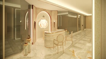 Couples treatment rooms, sauna, steam room, body treatments