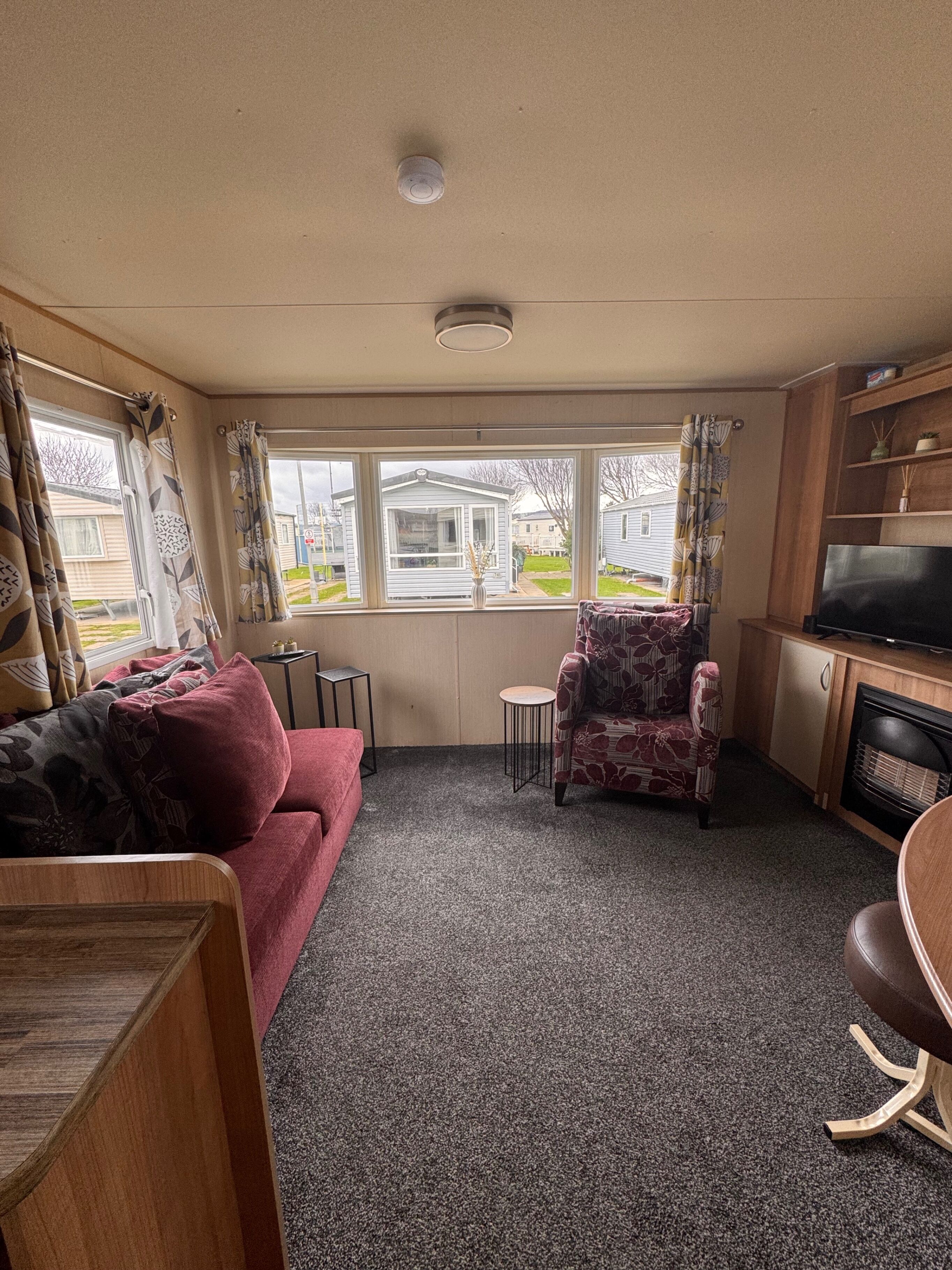 Televisión y chimenea 