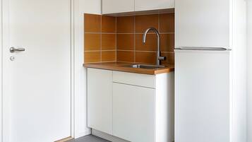 Single Room | Private kitchen | Full-sized fridge, microwave, stovetop, cookware/dishes/utensils