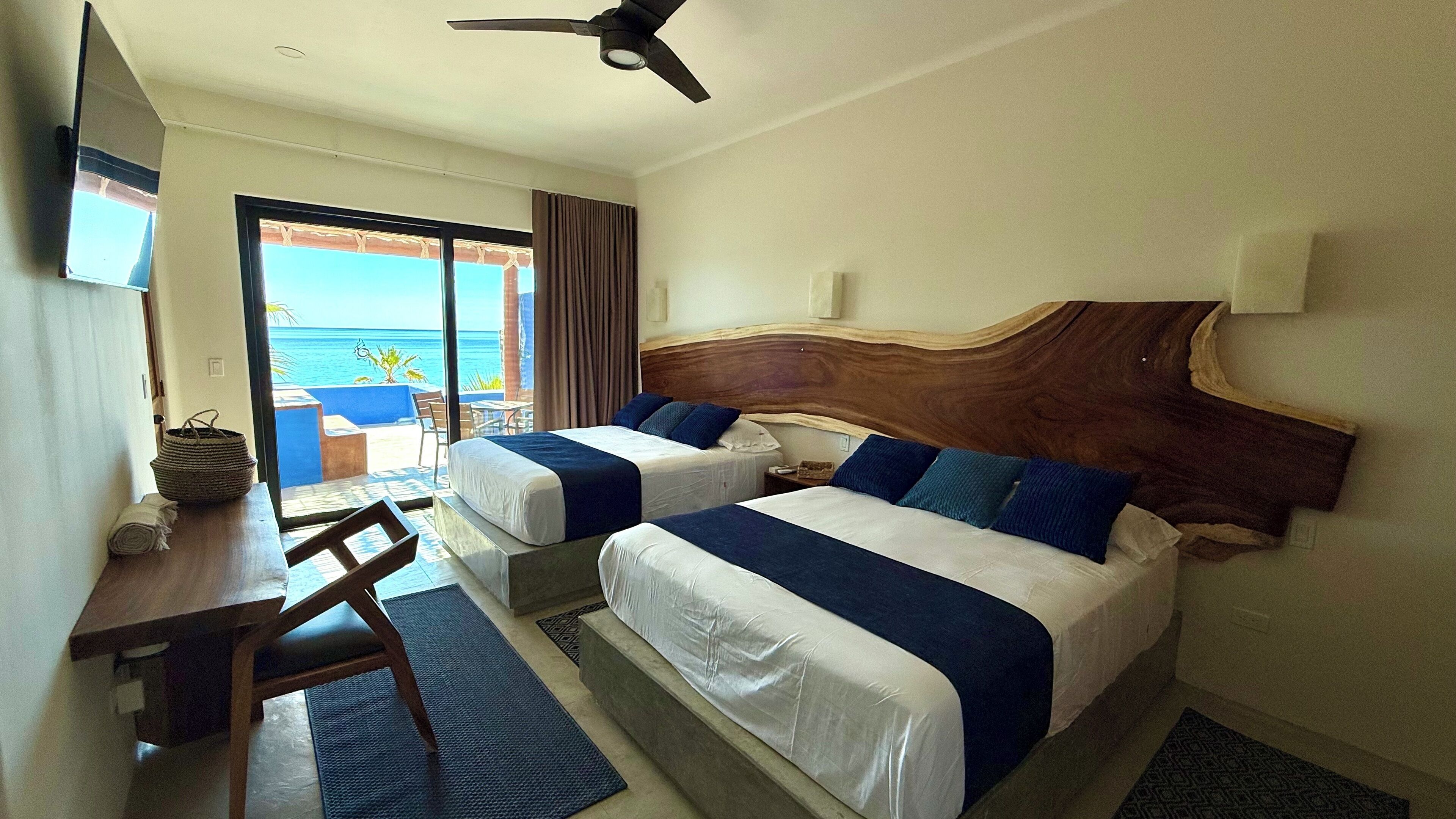 Standard Double or Twin Room, 2 Queen Beds, Lanai, Ocean View | Hypo-allergenic bedding, down duvets, Tempur-Pedic beds, in-room safe