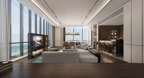 總統套房 | 房內夾萬、書桌、手提電腦工作空間、遮光窗簾/窗簾