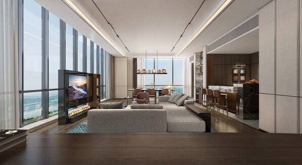 Presidential Suite | In-room safe, desk, laptop workspace, blackout drapes