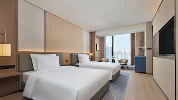 Down duvets, minibar, in-room safe, desk