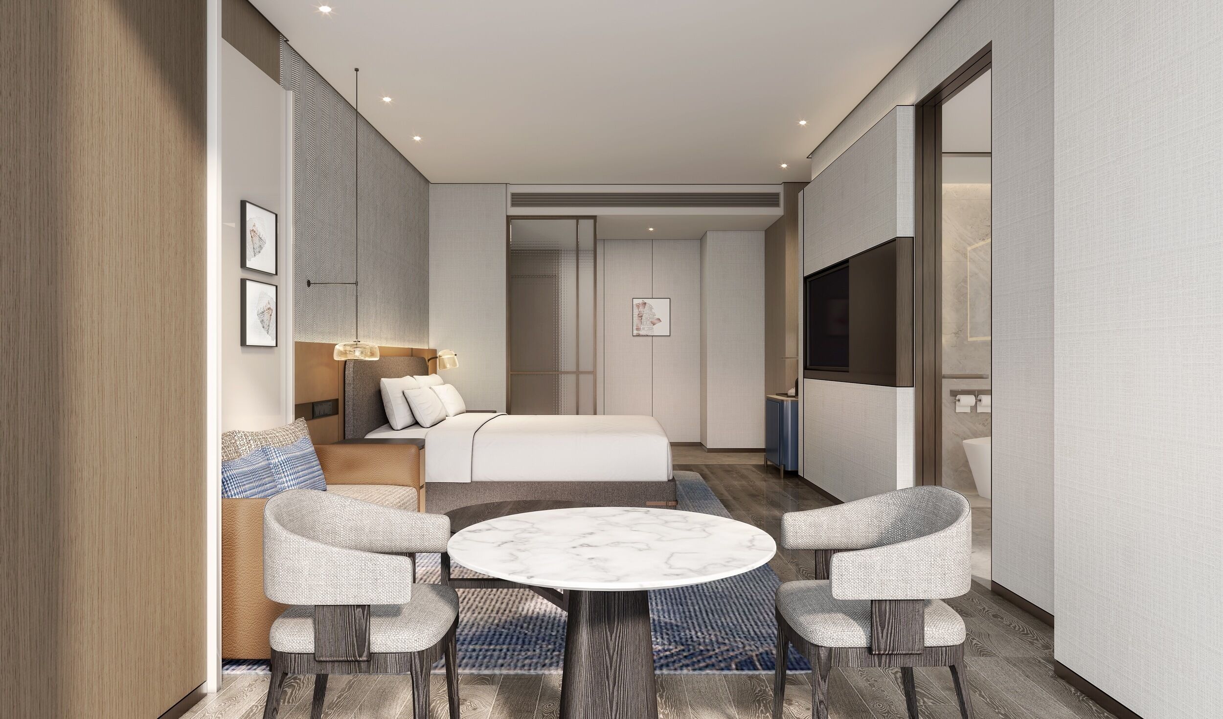 Bar mini, peti besi dalam bilik, meja, ruang kerja komputer riba 