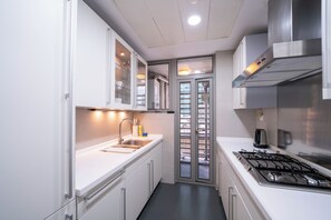 Superior Apartment, 3 Bedrooms, Balcony, City View | Private kitchen