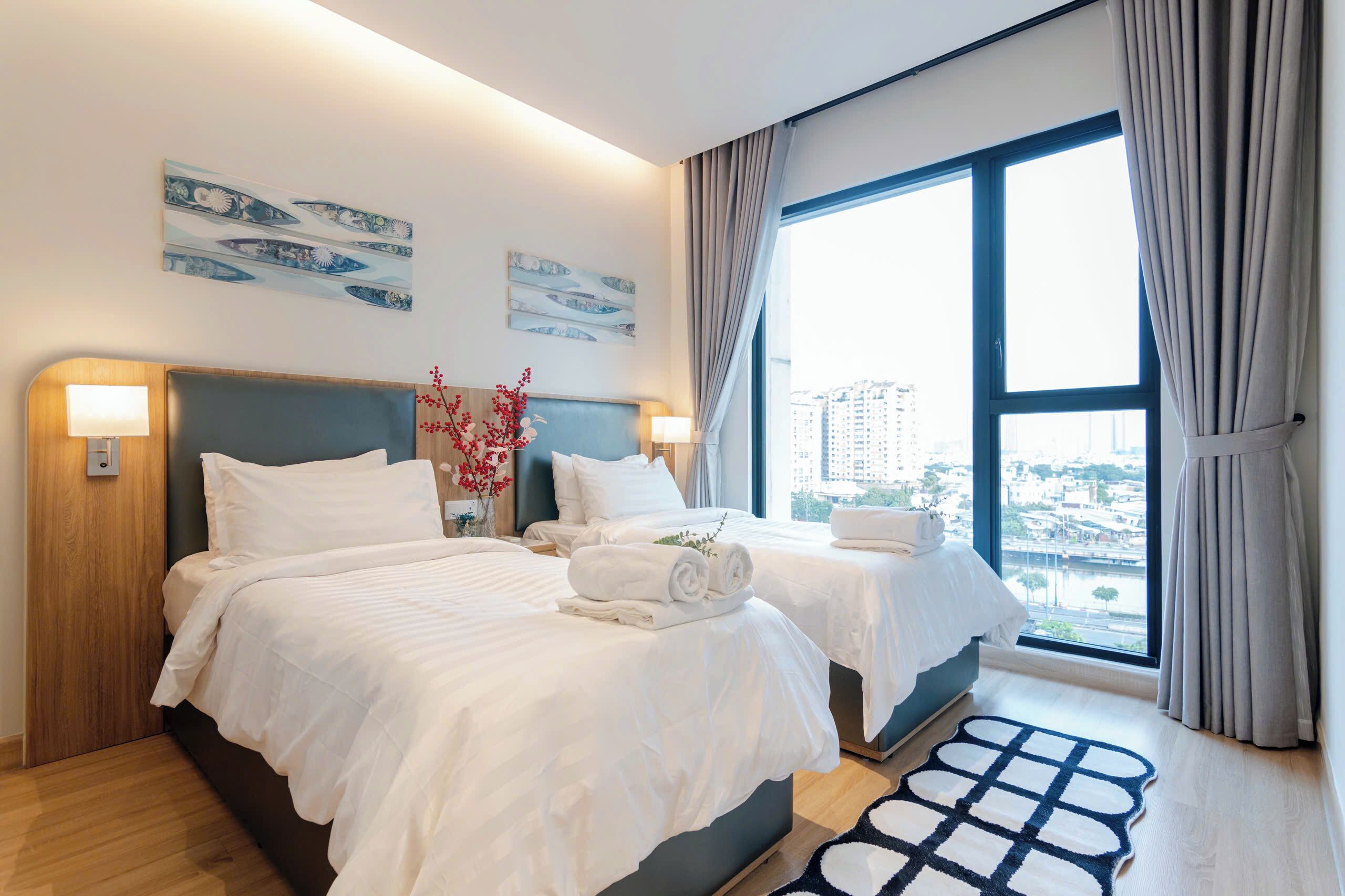 Căn hộ Cao cấp, 3 phòng ngủ, quang cảnh thành phố | Bộ đồ giường cao cấp, nệm cao su hoạt tính (memory foam), minibar 