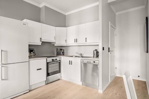 Fridge, oven, stovetop, dishwasher