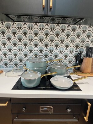 Microwave, oven, stovetop, dishwasher