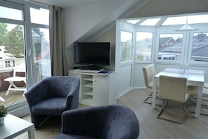TV, DVD player, stereo