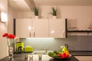 Fridge, microwave, stovetop, dishwasher - Family accommodation (Dresden)