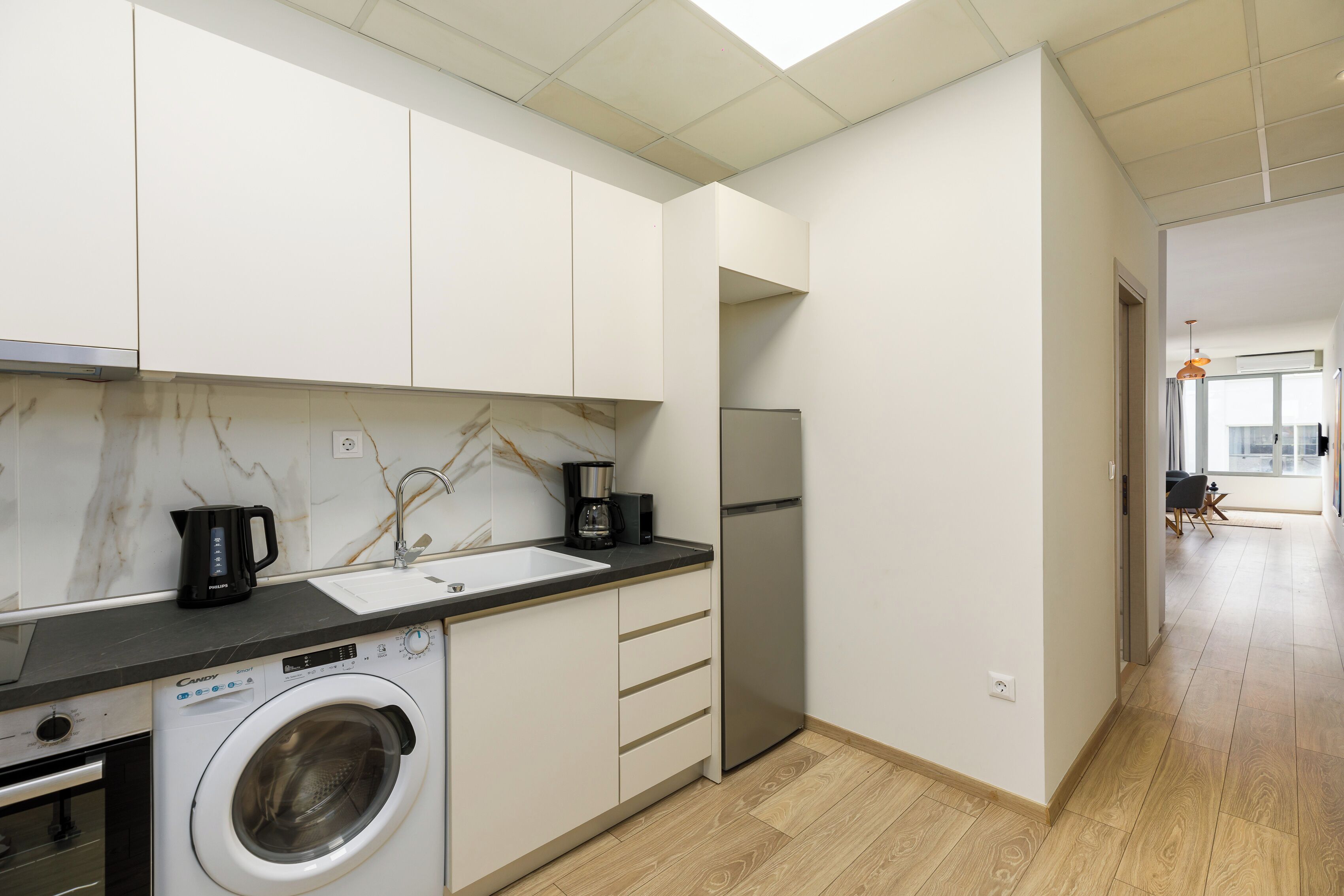 Lägenhet - 1 dubbelsäng med bäddsoffa | Eget kök | Kaffe- och tebryggare och vattenkokare