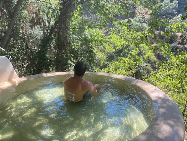 Outdoor spa tub