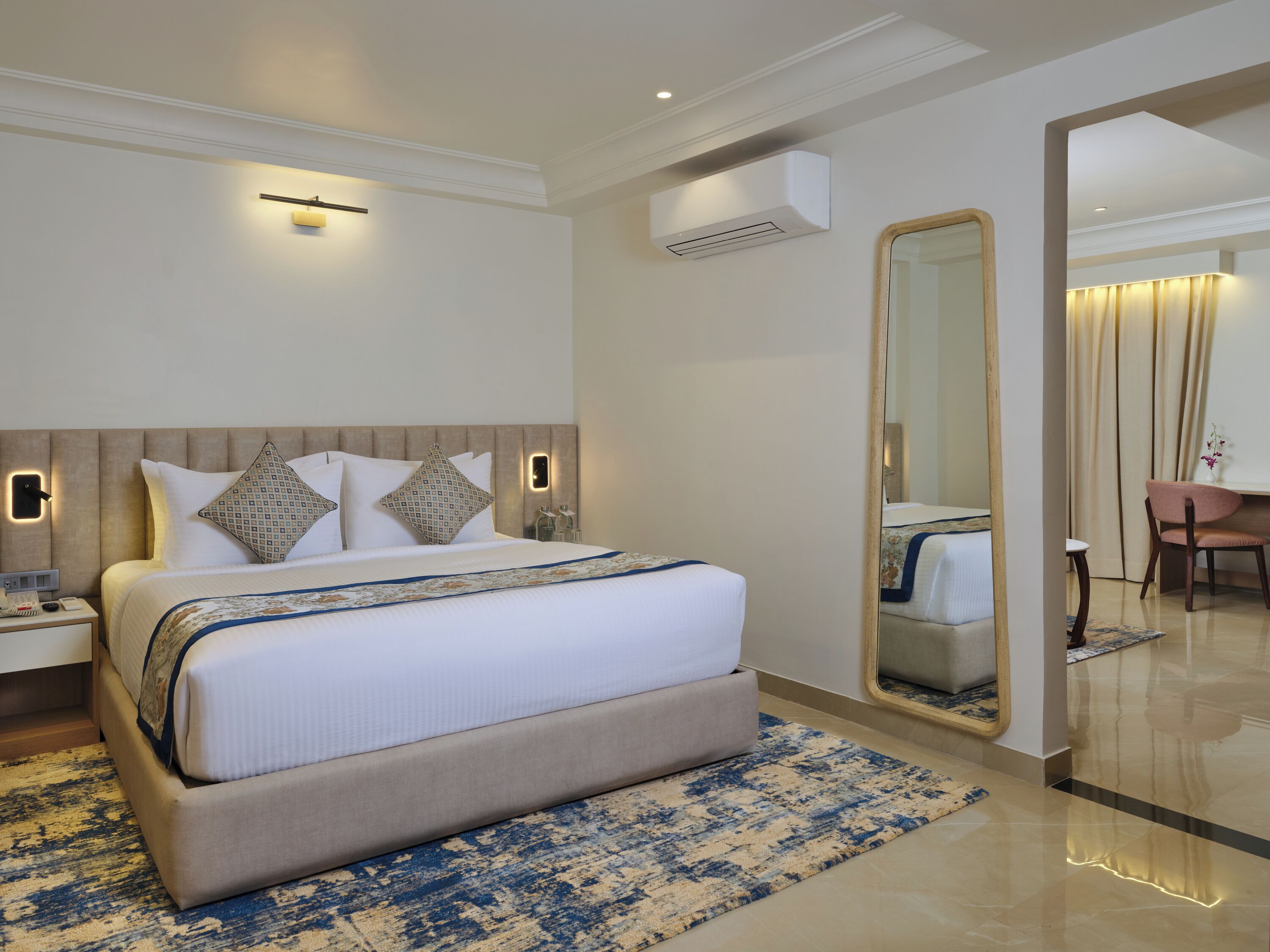 Premium bedding, soundproofing, free WiFi, bed sheets