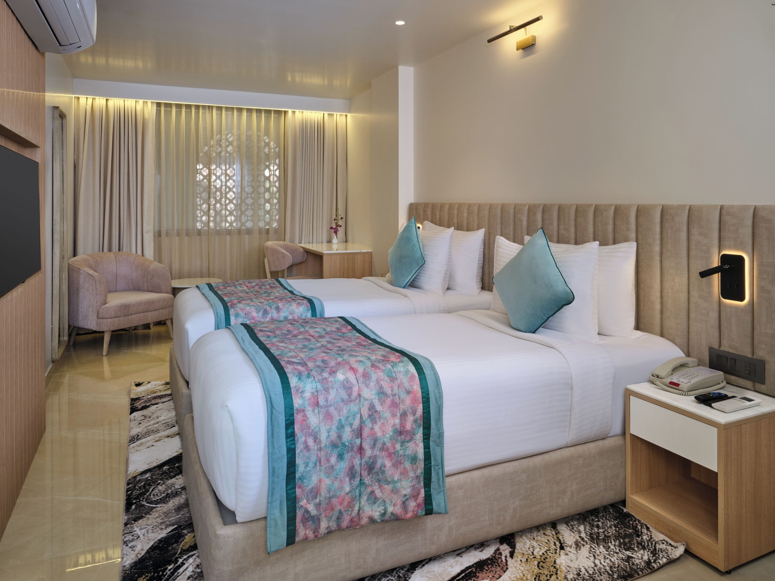 Deluxe-Zweibettzimmer | Hochwertige Bettwaren, schallisolierte Zimmer, kostenloses WLAN