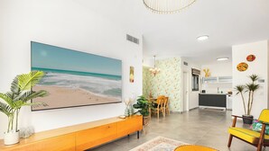 Leilighet, strandutsikt | Oppholdsområde