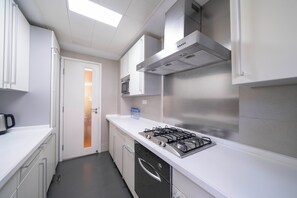 Superior Apartment, 3 Bedrooms, Balcony, City View | Private kitchen