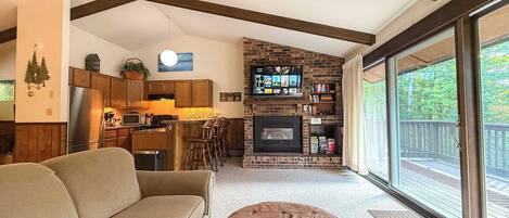 TV, fireplace, DVD player