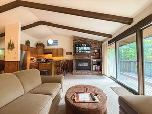 Fernseher, Kamin, DVD-Player