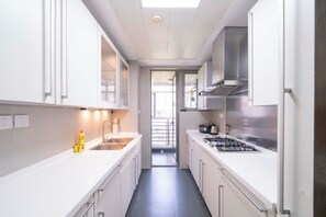 Superior Apartment, 3 Bedrooms, Balcony, City View | Private kitchen