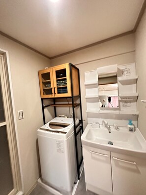 Family Apartment, 2 Bedrooms, Balcony | Bathroom | Separate bathtub and shower, deep-soaking bathtub, free toiletries - HYGGE HOUSE Traveler's house (Kashiwa)