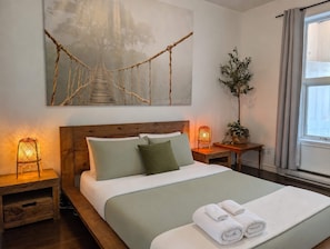 2 bedrooms, iron/ironing board, travel cot, WiFi