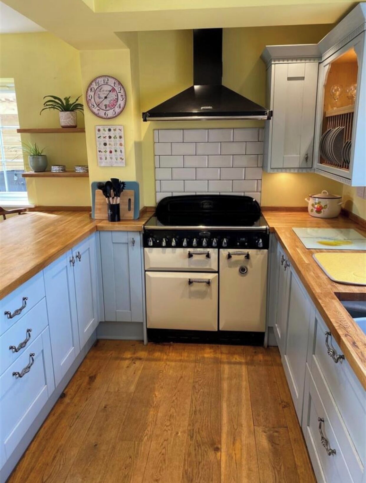 Een microgolfoven, een oven, een kookplaat, een vaatwasser