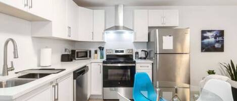 Microwave, oven, stovetop, dishwasher