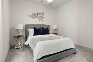 2 bedrooms, desk, iron/ironing board, travel crib