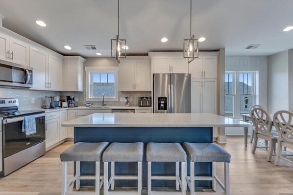 Fridge, microwave, oven, stovetop - A Wave From It All.  Great location-short walk to beach and Kure Beach Pier. OVE (Kure Beach)