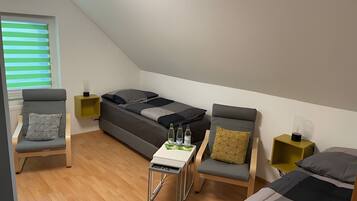 2 bedrooms, desk, travel crib, free WiFi