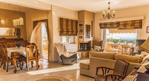 TV, fireplace, offices