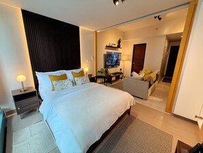 1 slaapkamer, een strijkplank/strijkijzer, gratis wifi