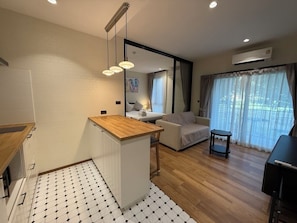 Appartement Standard, vue montagne | Coin séjour