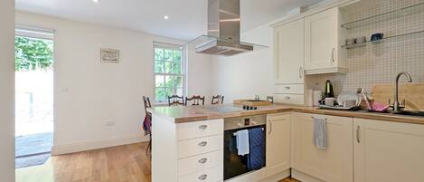 Fridge, microwave, oven, toaster