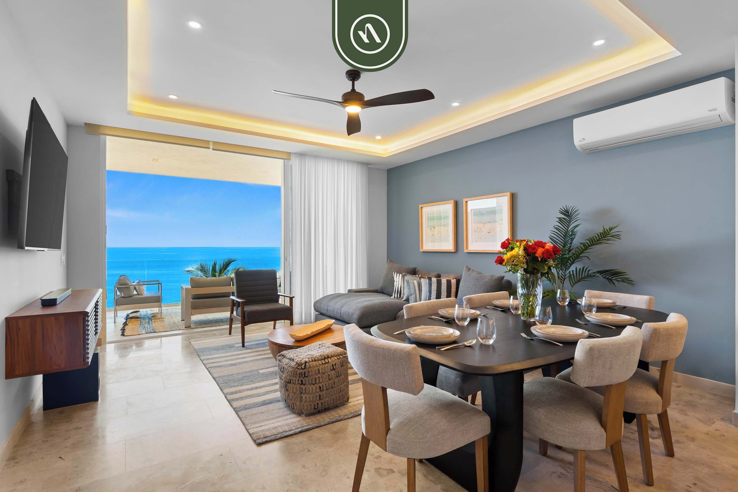 Departamento, 1 cama King size y sofá cama, balcón, vista al océano (Naarena 401) | Restaurantes