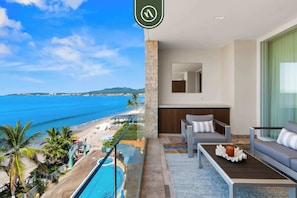 Departamento, 1 cama King size y sofá cama, balcón, vista al océano (Naarena 401) | Áreas de la propiedad