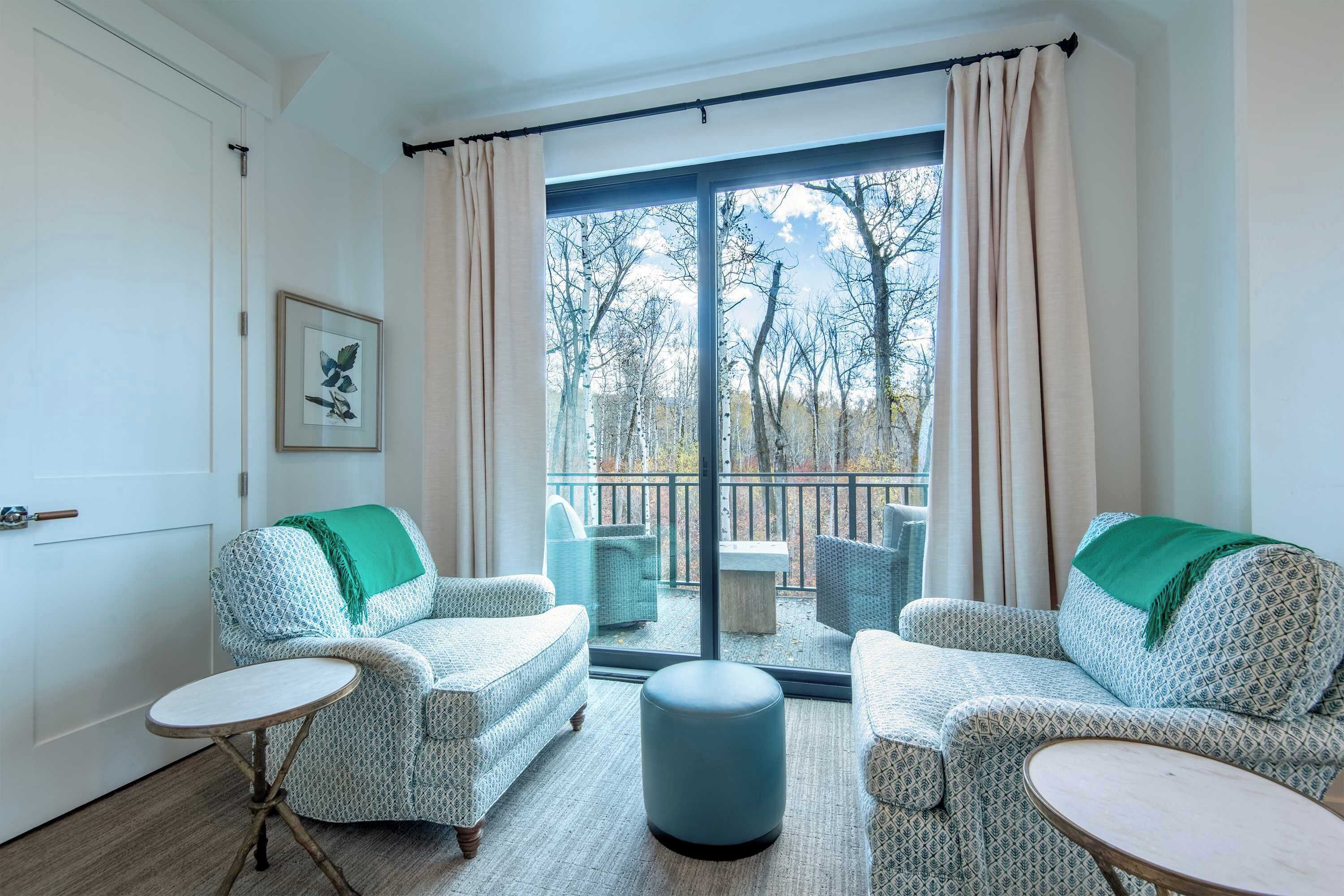 Smart TV, fireplace, books, stereo