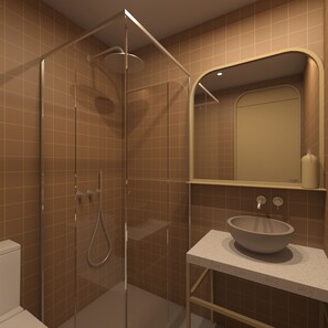 Shower, toilet paper