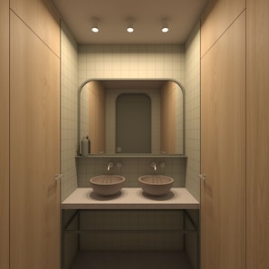 Shower, toilet paper