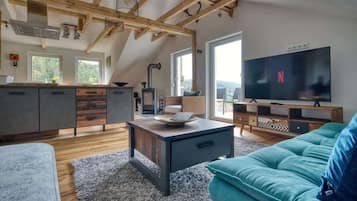 TV, fireplace, offices