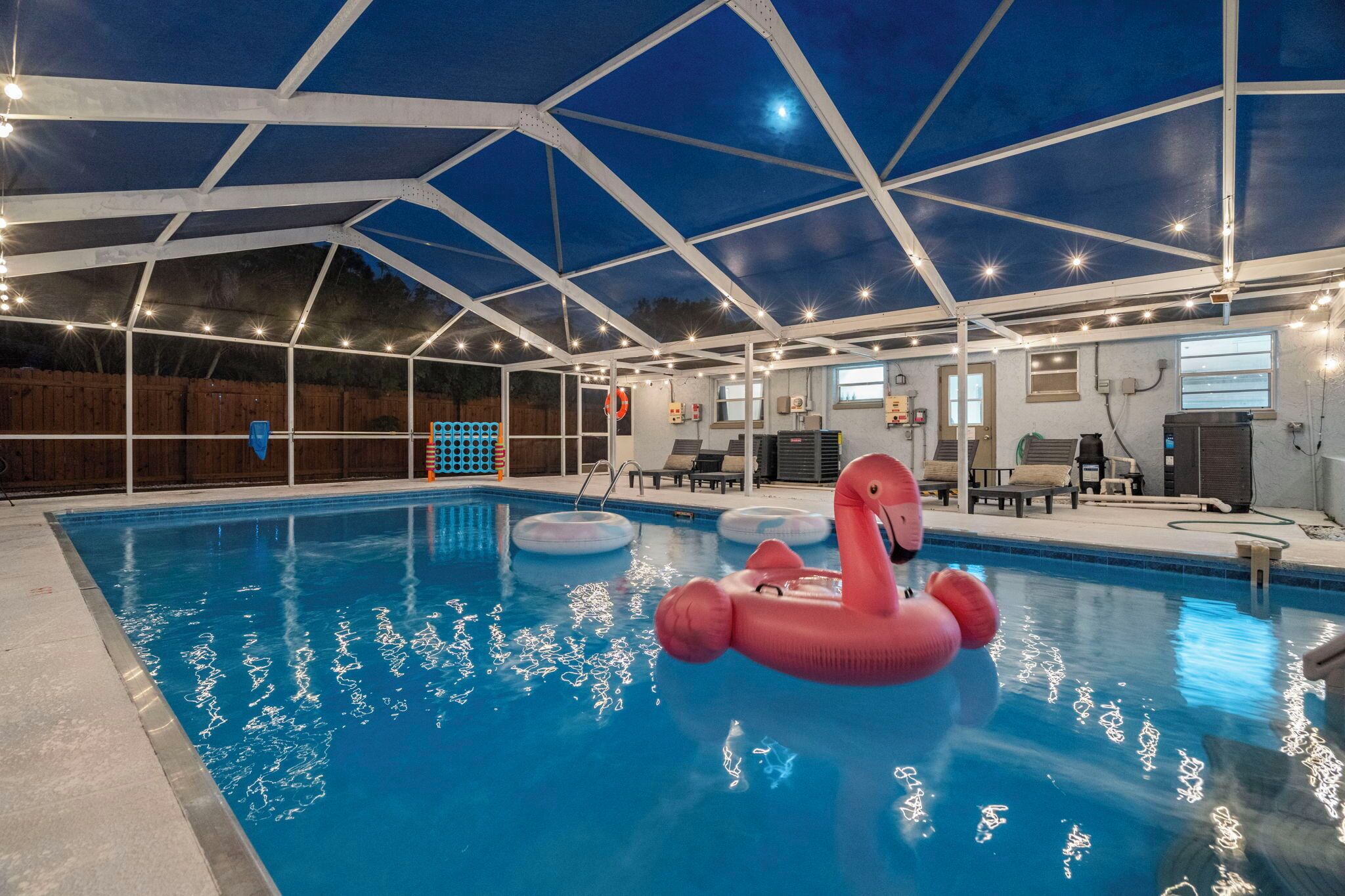 Piscine extérieure, piscine chauffée