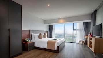 In-room safe, desk, laptop workspace, soundproofing