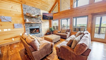 Smart TV, fireplace, foosball, stereo