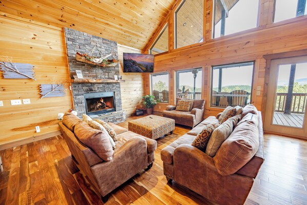 Smart TV, fireplace, foosball, stereo